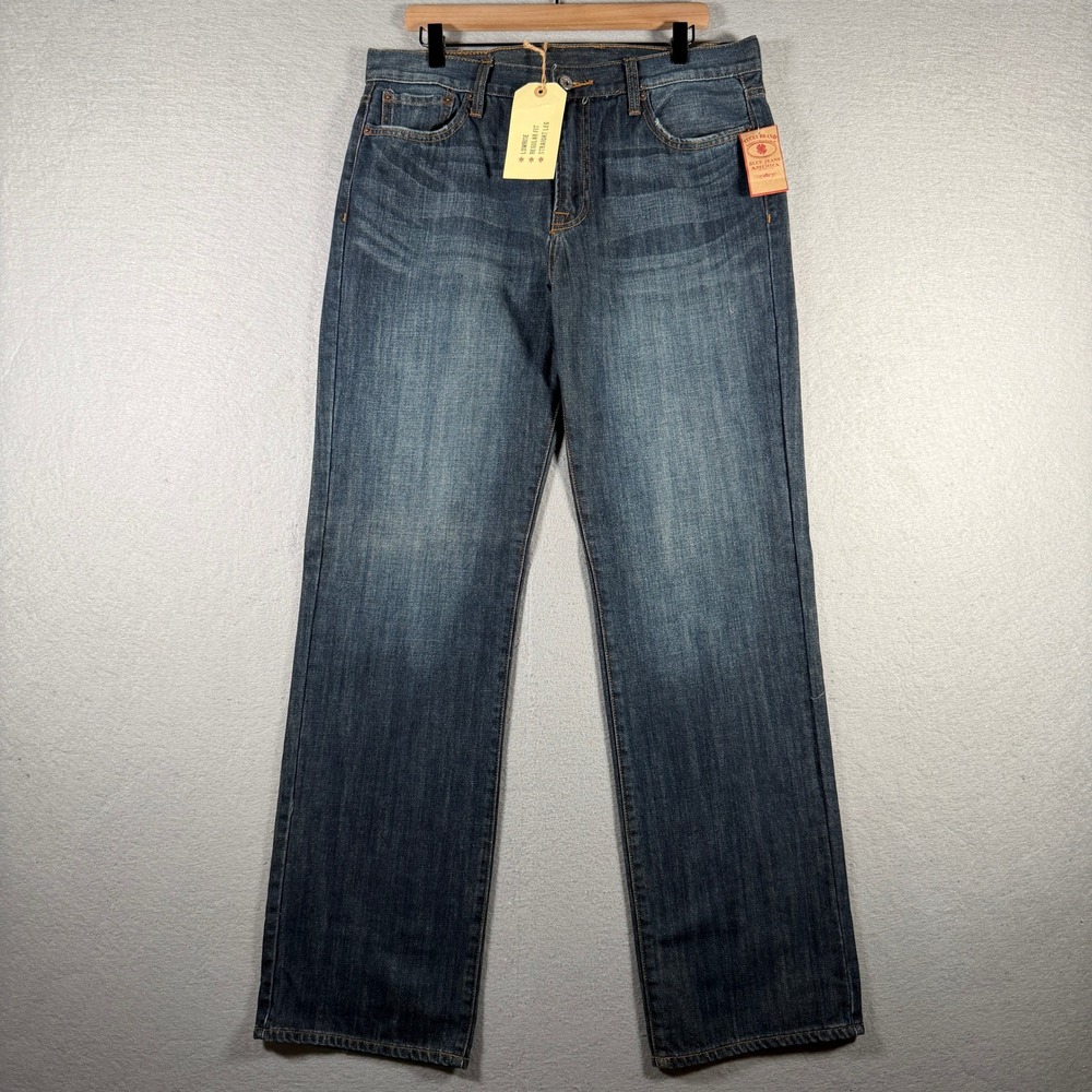 Lucky Brand Mens Low Rise Regular Fit Straight Leg Jeans 34x34 Dark Wash 7MC1007